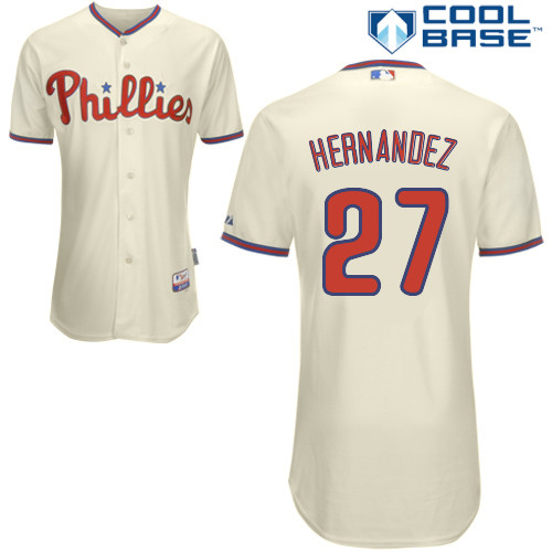 Roberto Hernandez #27 Youth Baseball Jersey-Philadelphia Phillies Authentic Alternate White Cool Base Home MLB Jersey
